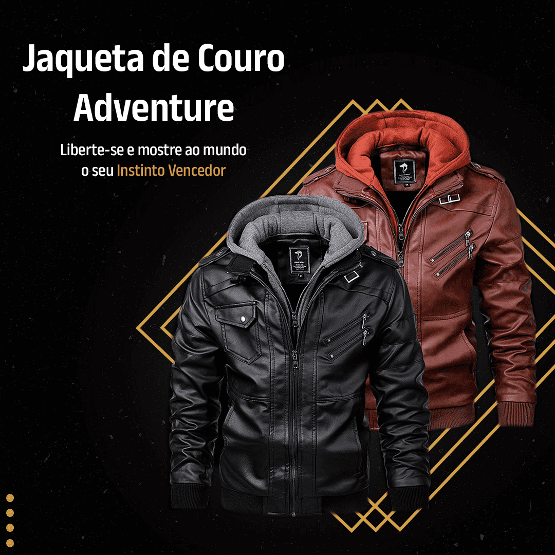 Jaqueta de Couro Genuíno Adventure - Clube Boss