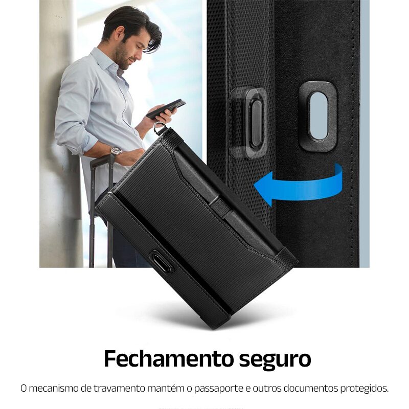 Carteira para Passaporte e Cartões - Clube Boss