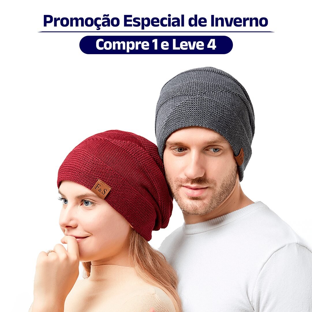 Touca de Algodão Suíço para o Inverno (Compre 1 e Leve 4) - Clube Boss