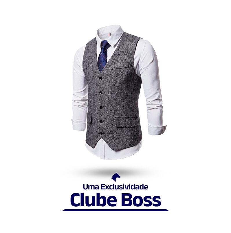 Kit Social 3 em 1 (Camisa + Colete + Gravata ) - Clube Boss