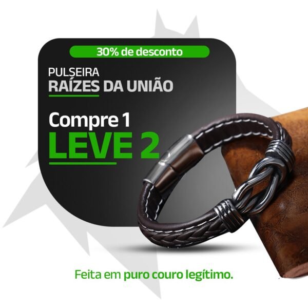 Pulseira de Couro Legítimo Raízes da União (Compre 1 e Leve 2) - Clube Boss