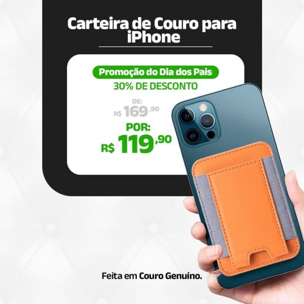 Carteira de Couro para iPhone - Clube Boss