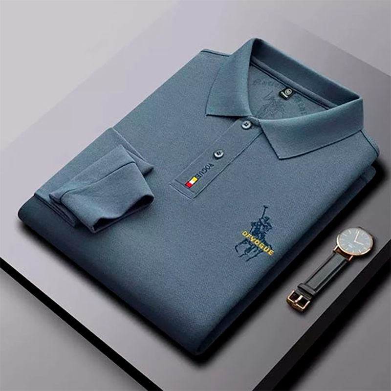 Camisa Polo de Manga Longa Vogue Bordado Coreano Original - Clube Boss