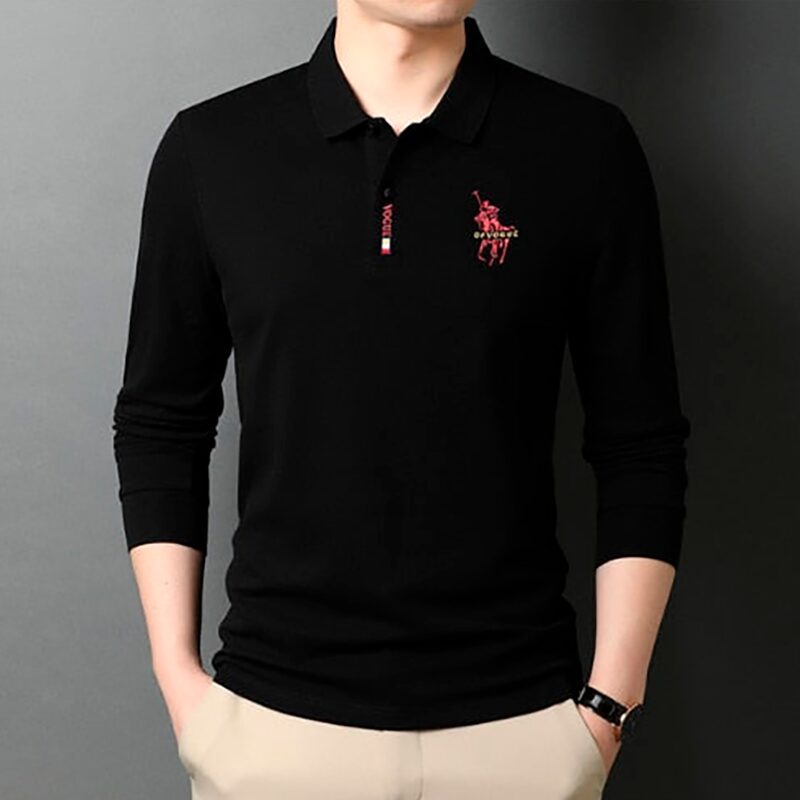 Camisa Polo de Manga Longa Vogue Bordado Coreano Original - Clube Boss