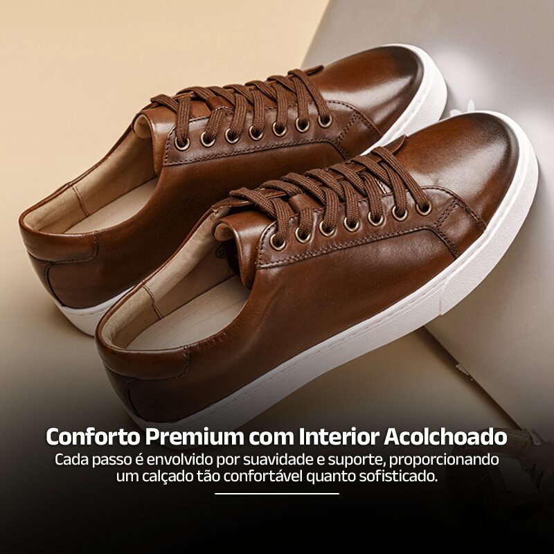 Tênis Masculino Fino II em Couro Legítimo - Clube Boss