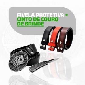 Punk Belt - Fivela Protetiva para Cinto + Brinde Cinto de Couro - Clube Boss