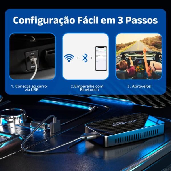 Carplay OttoCast de Conexão Bluetooth 2024 - Clube Boss