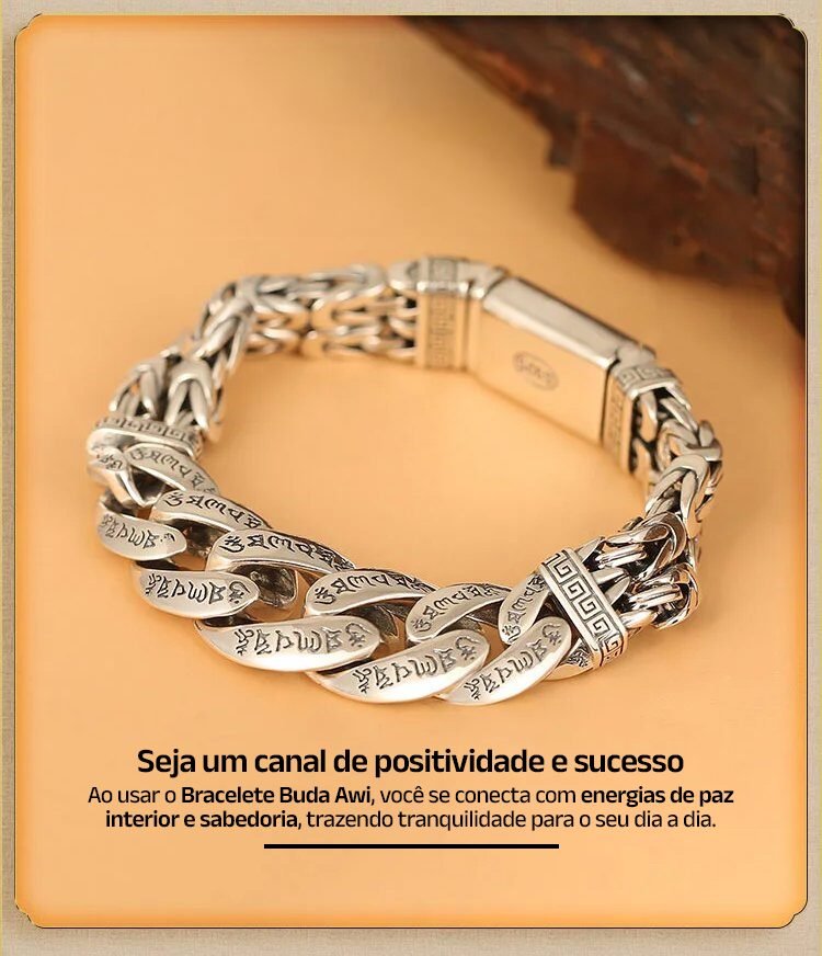 Bracelete Tailandês Mantra Buda Awi - Clube Boss