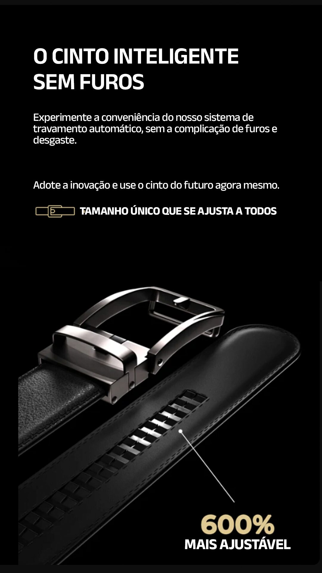 Cinto de Couro Legítimo Buckley Black - Clube Boss
