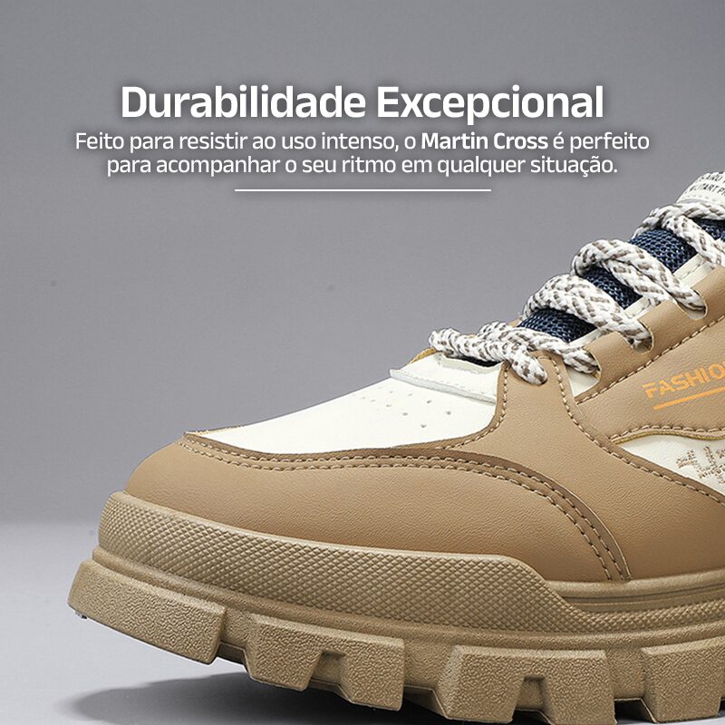 Tênis Masculino de Couro Sintético Martin Cross - Clube Boss